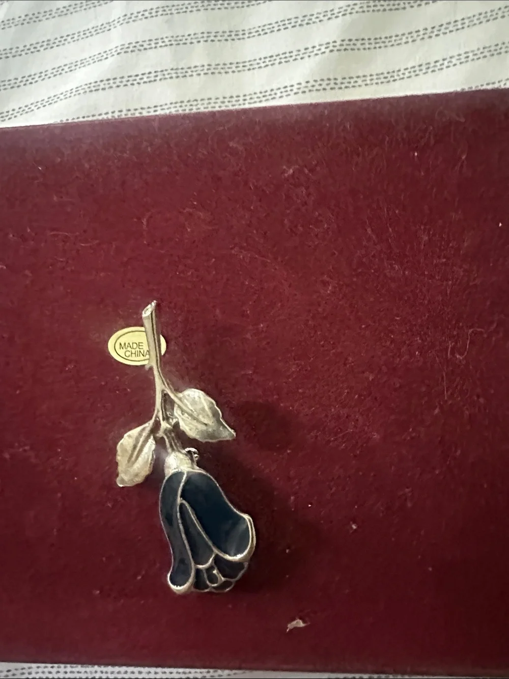 Gold-Tone Black Enamel Rose Brooch - Women Jewelry